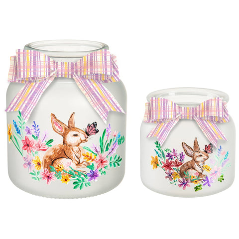 Glass LED Jar with Grassy Meadow