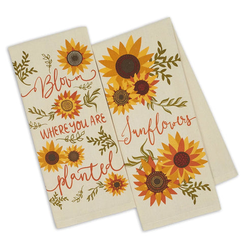 Sunflower Printed Dishtowels