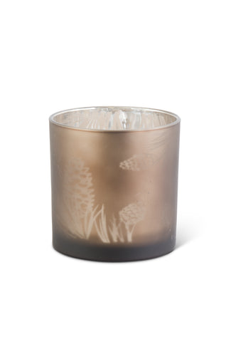 Frosted Glass Candle Holder Pinecone Pattern