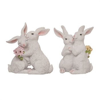 Sweet Bunny w/ Flower Figurine