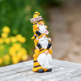 Stacked Bee Gnome Trio Garden Statue