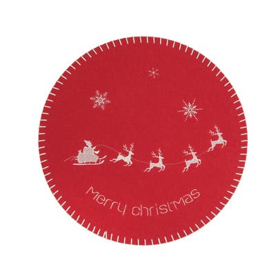 Felt Reindeers Red Placemat