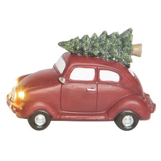 Red Christmas Light Up Car Figurine