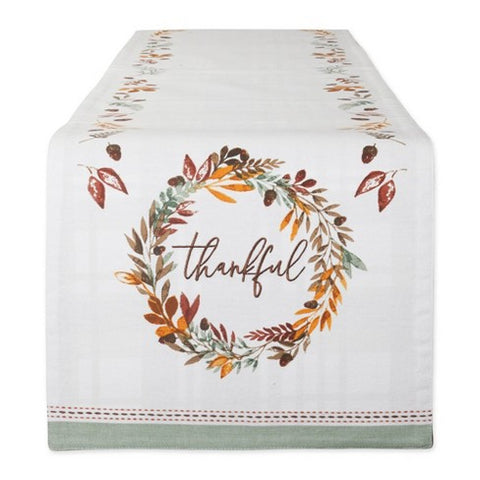 Thankful Autumn Wreath Table Runner