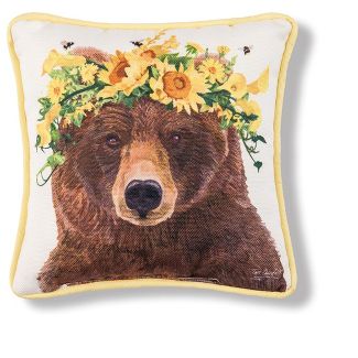 Bear w/ Flower Crown Pillow