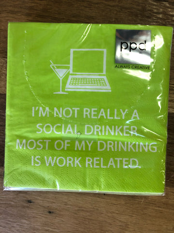 "Social Drinker" Cocktail Napkins