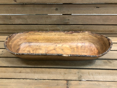 Bark Wood Oval Bowl