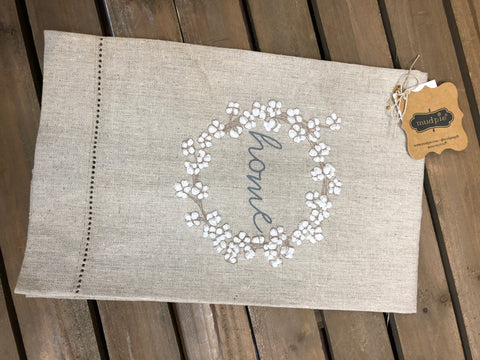 Cotton Wreath French Knot Towel