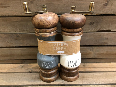 Enamel Salt & Pepper Grinder Set