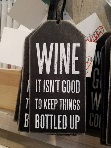 Wine Bottled Up Wooden Sign