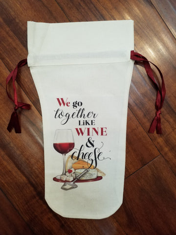 Wine & Cheese Cloth Gift Bag