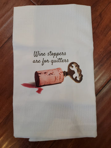 Wine Stoppers Tea Towel