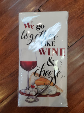 Wine & Cheese Flour Sack Kitchen Towel