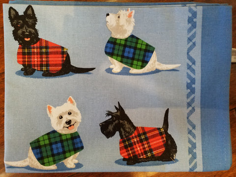 Scottie & Westie Cotton Tea Towel