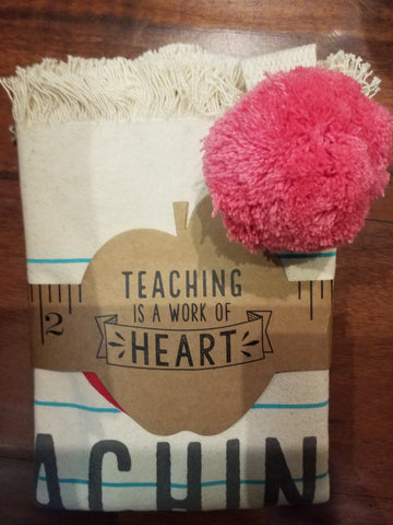 Heart Pom Pom Teacher Tote