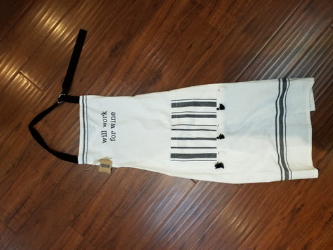 Will Work Black Tassel Apron
