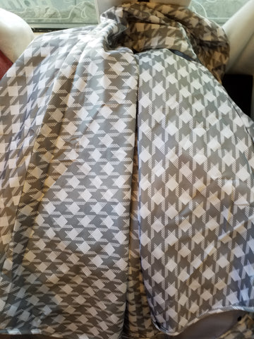 Reversible rain poncho gray/white plaid