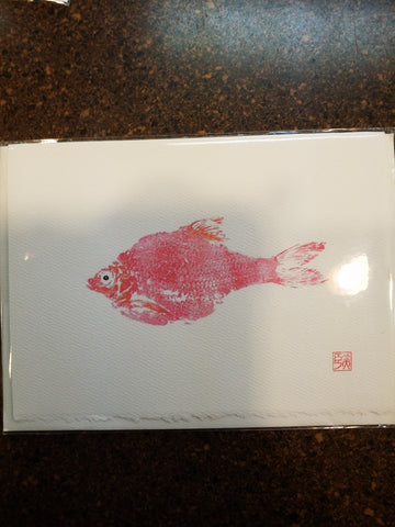 Gyotaku (Japanese fish) card