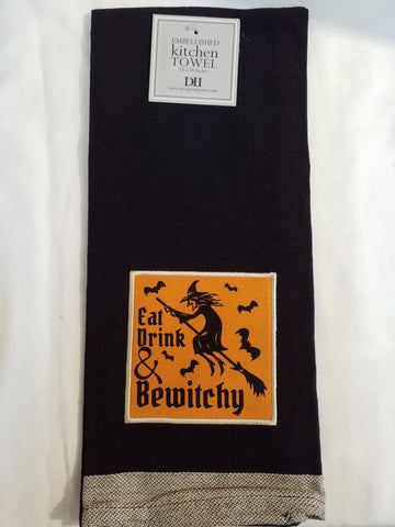 Bewitchy Embellished Dish Towel