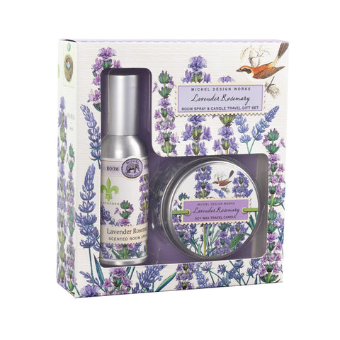 Lavender Rosemary Room Spray & Candle Travel Gift Set