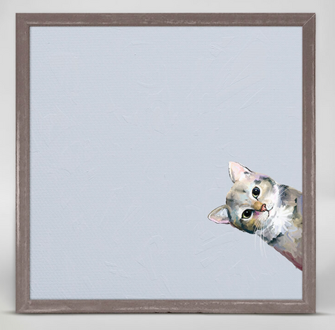 Sneaky Cat Mini Framed Canvas
