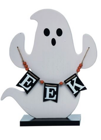 Plywood Ghost with "Eek!" Banner