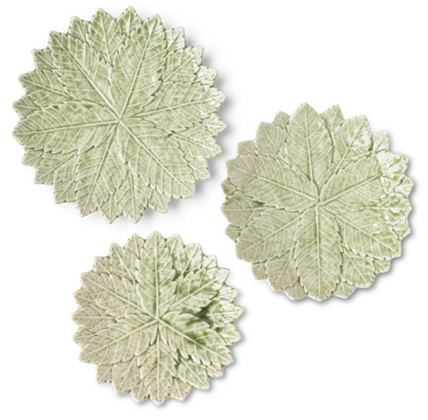 Green Ceramic Leaf Plates
