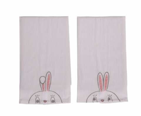 Embroidered Easter Bunny Tea Towel