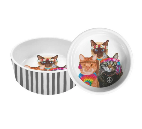 "Groovy Cats" Pet Bowl