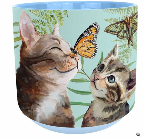 Butterfly and Kitten Plant Pot