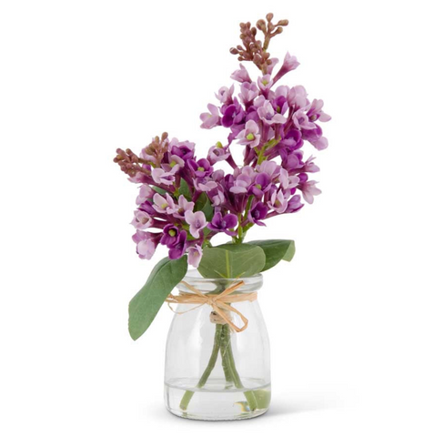 Lilac Mini Bouquet in Glass Jar