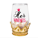 Wine Glass w/ Coaster Bases
