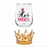 Wine Glass w/ Coaster Bases