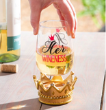 Wine Glass w/ Coaster Bases