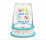 Wine Glass w/ Coaster Bases