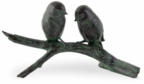 Patina Green Birds on Branch