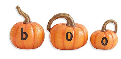 Set of 3 "BOO" Mini Pumpkins