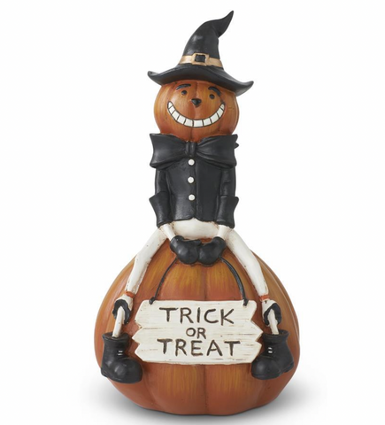 Resin Trick Or Treat Pumpkin Man