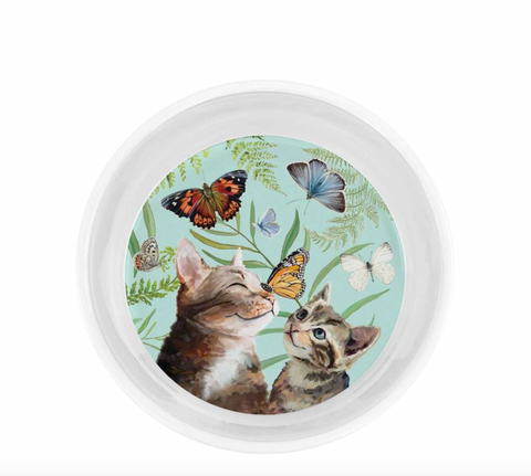 "Butterfly and Kitten" Pet Bowl