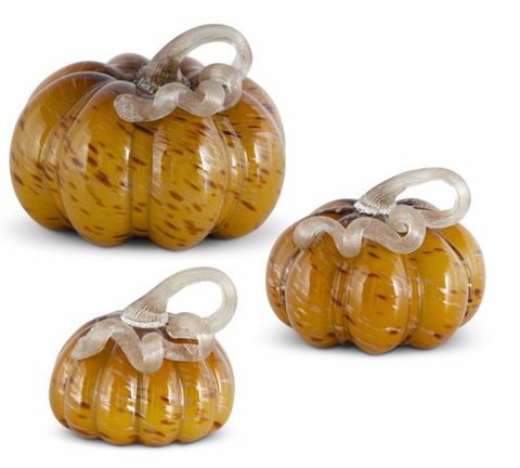 Yellow Speckled Glass Pumpkin (4 Variants)