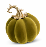 9.5" Velvet Pumpkin w/ Gold Stem (2 Variants)