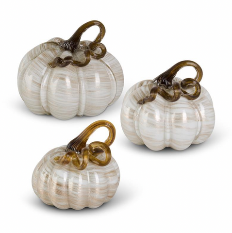 Cream & Gold Glass Pumpkin (4 Variants)