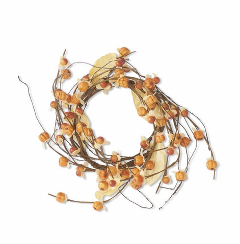 8" Orange Candle Ring w/ Pumpkins