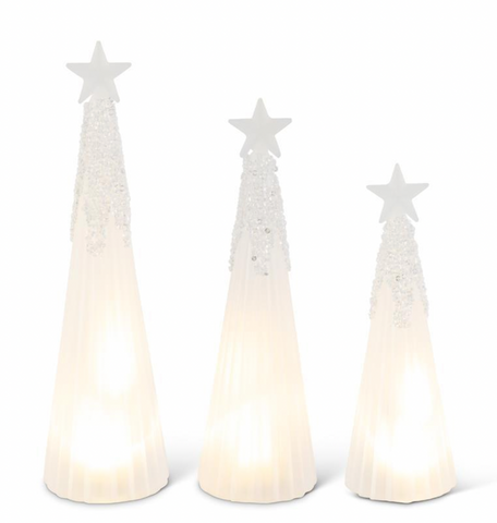 LED Frosted Ribbed Glass Trees (3 Variants)
