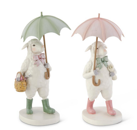 Resin Walking Sheep w/Umbrella