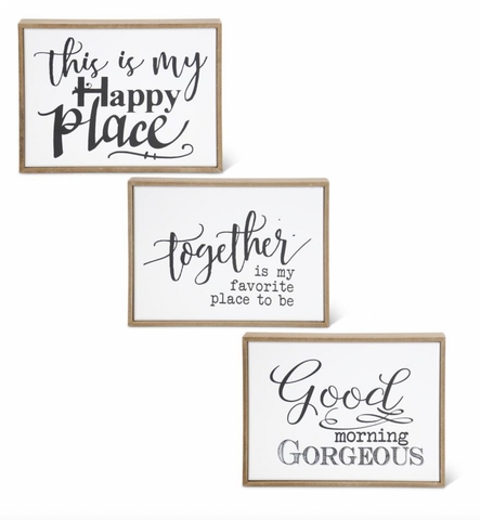 Wood Framed Inspirational Signs (3 Variants)