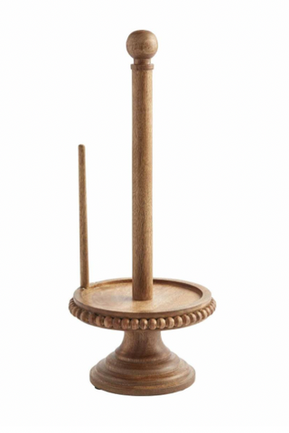 Wood Beaded Paper Towel Holder