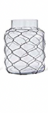 Glass Jars with Wrapped Chicken Wire