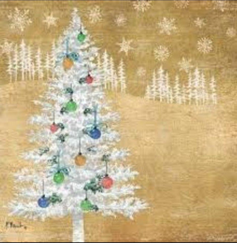 "Woodland Tree" Gold Cocktail Napkin