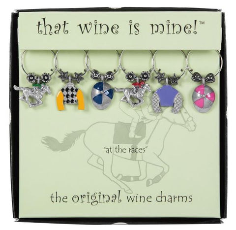 At The Races Wine Charms